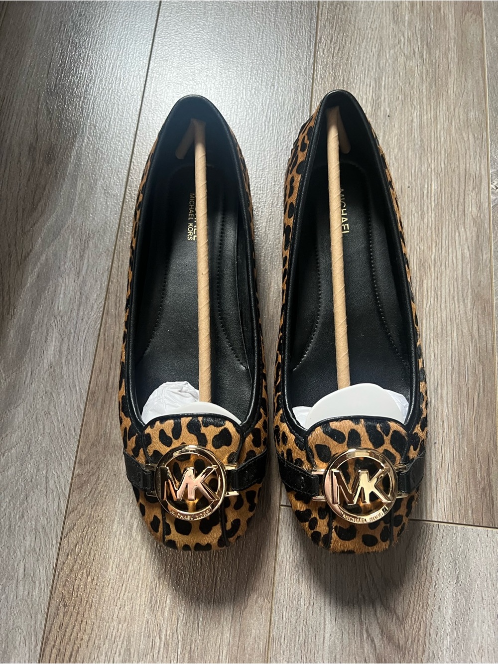 Michael Kors cheetah print Flats with Gold MK Emblem